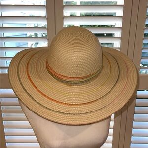 Chic Cream and Orange Straw Hat